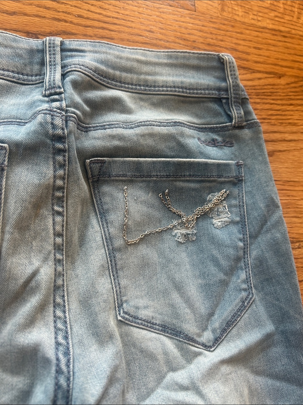 Bebe Silver Chain Jeans (See measurements) - Picture 10 of 12
